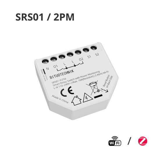 SRS01/2PM Dual-Channel Smart Relay Switch with Independent Power Monitoring