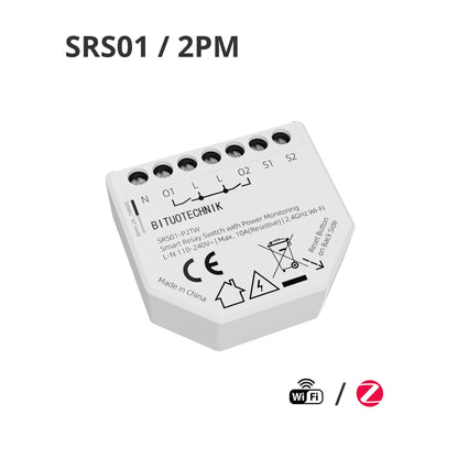 SRS01/2PM Dual-Channel Smart Relay Switch with Independent Power Monitoring